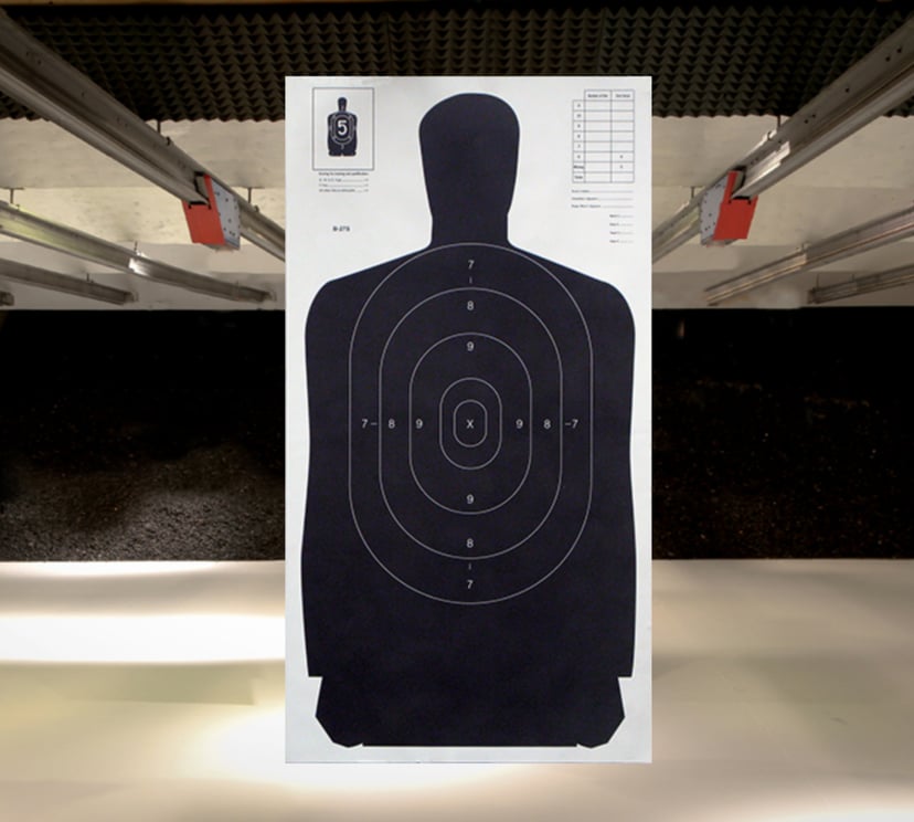 Simulator scenario: open range marksmanship drill target